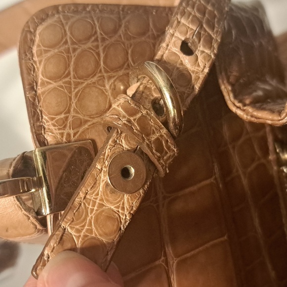 VERY RARE! Bulgari Isabella Rosselini Crocodile leather purse, beige - Picture 8 of 11